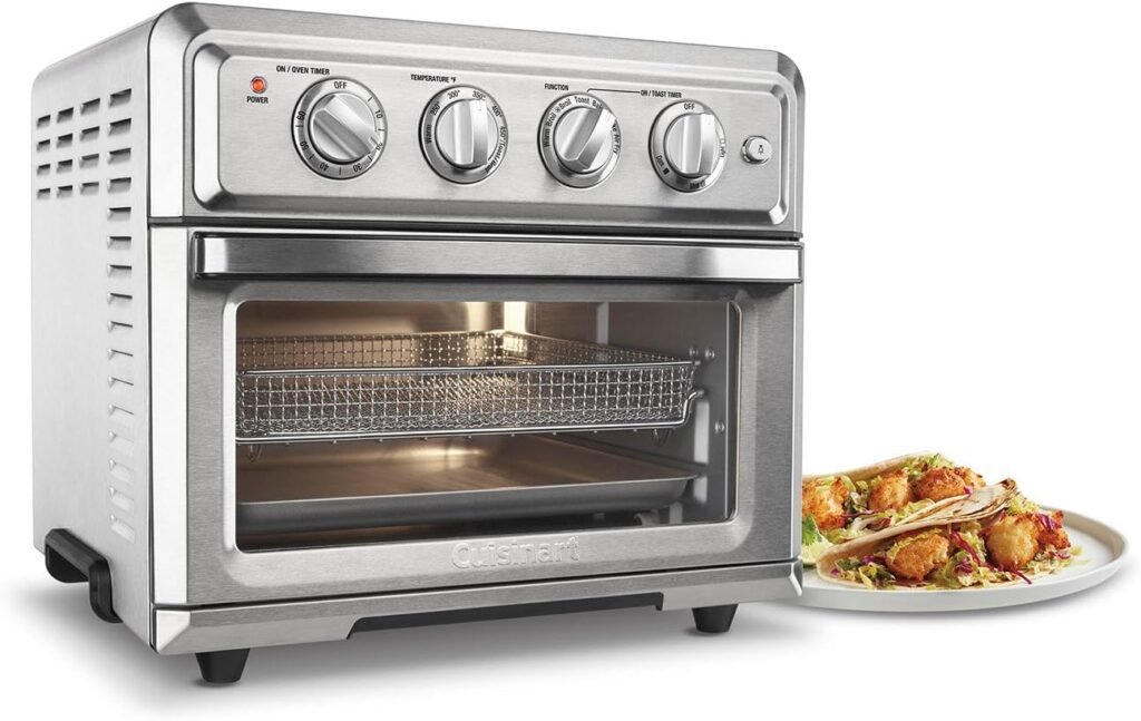 Air Fryer + Convection Toaster Oven by Cuisinart, 7-1 Oven with Bake, Grill, Broil  Warm Options, Stainless Steel, TOA-60