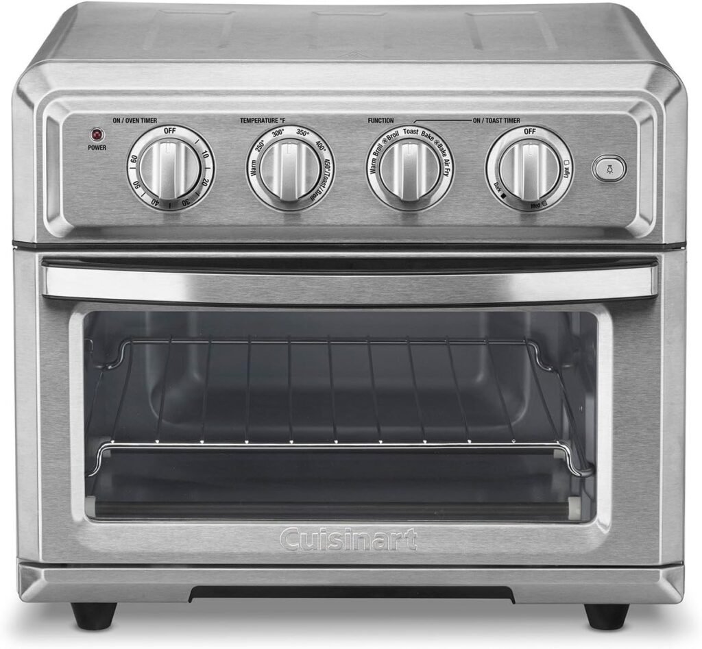 Air Fryer + Convection Toaster Oven by Cuisinart, 7-1 Oven with Bake, Grill, Broil  Warm Options, Stainless Steel, TOA-60