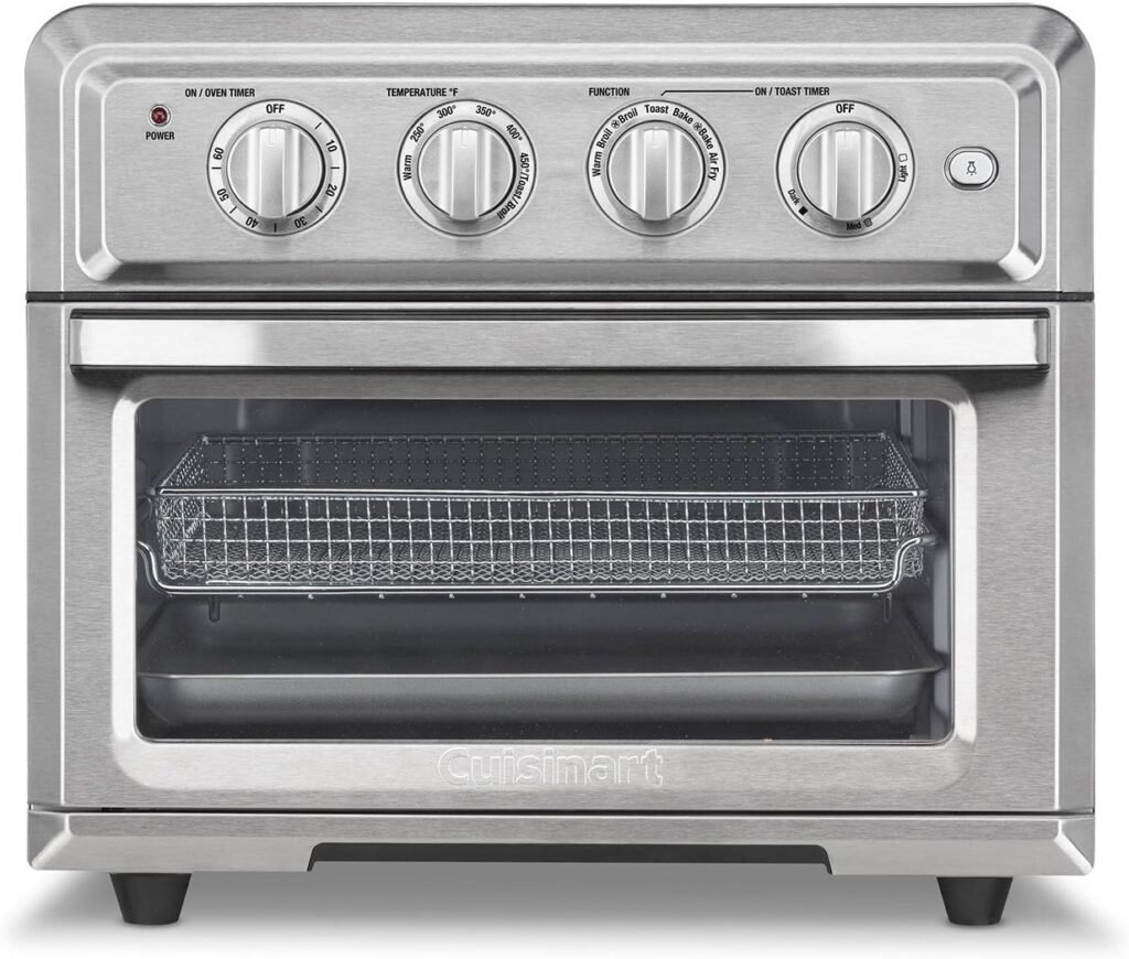 Air Fryer + Convection Toaster Oven by Cuisinart, 7-1 Oven with Bake, Grill, Broil  Warm Options, Stainless Steel, TOA-60