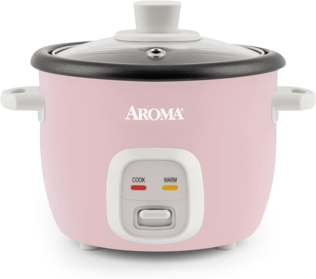 Aroma Housewares 4-Cups (Cooked) / 1Qt. Rice  Grain Cooker (ARC-302NGP), Pink