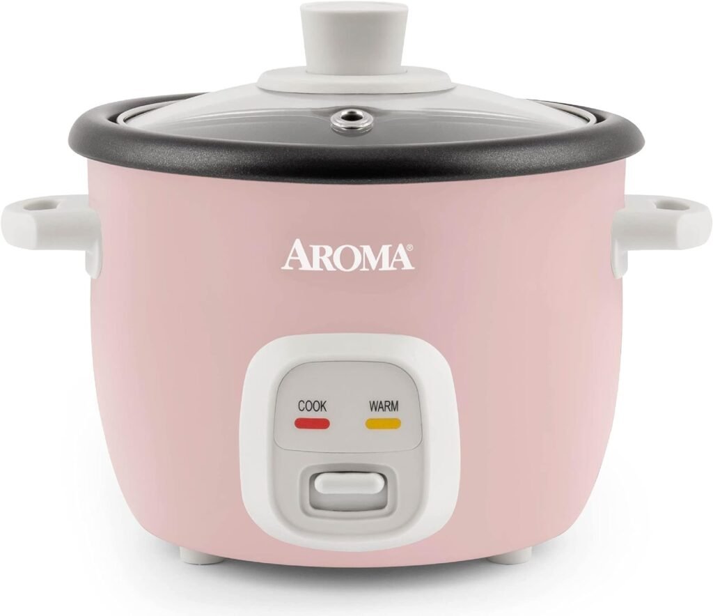 Aroma Housewares 4-Cups (Cooked) / 1Qt. Rice  Grain Cooker (ARC-302NGP), Pink