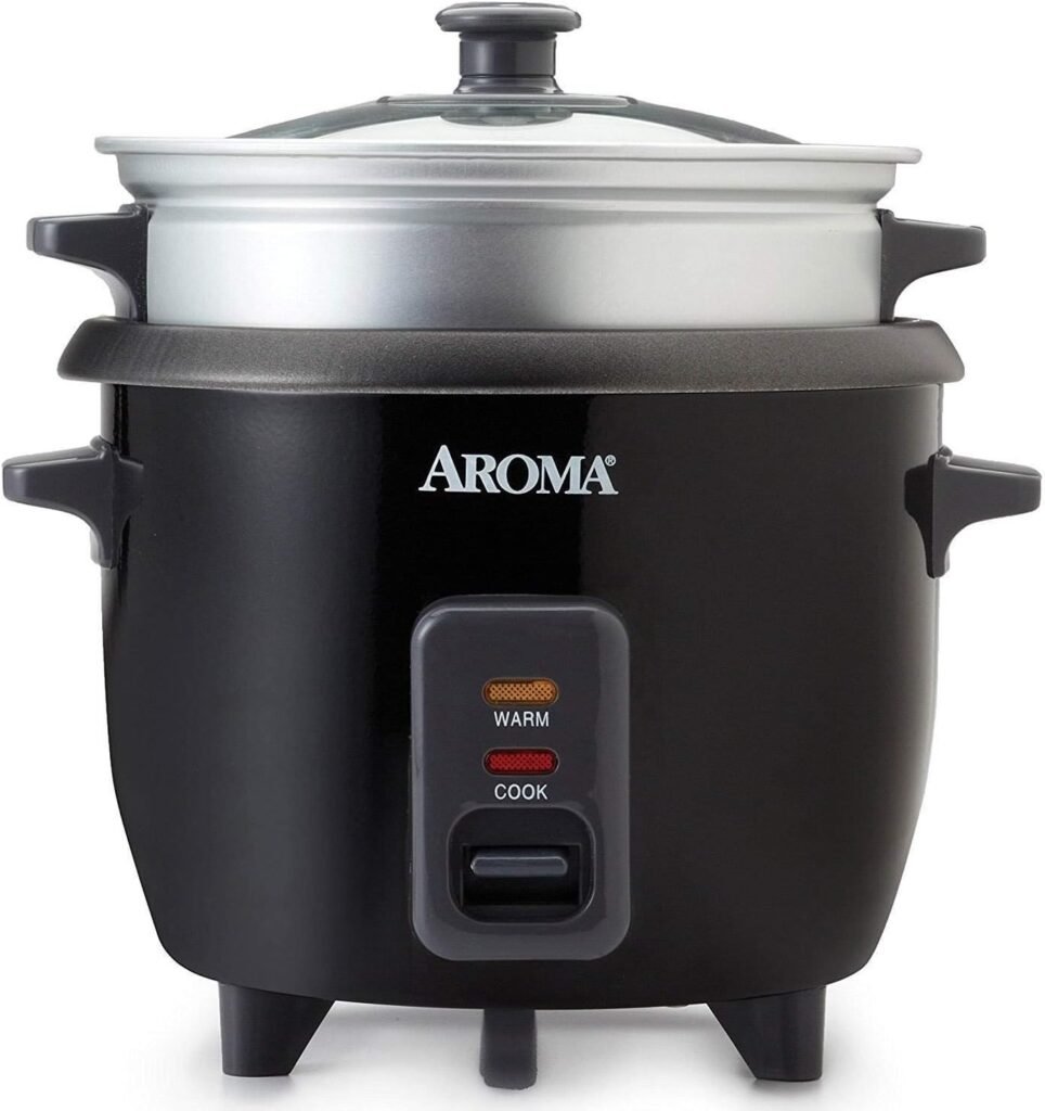 Aroma Housewares ARC-363-1NGB 3 Uncooked/6 Cups Cooked Rice Cooker, Steamer, Multicooker, 2-6 cups, Black