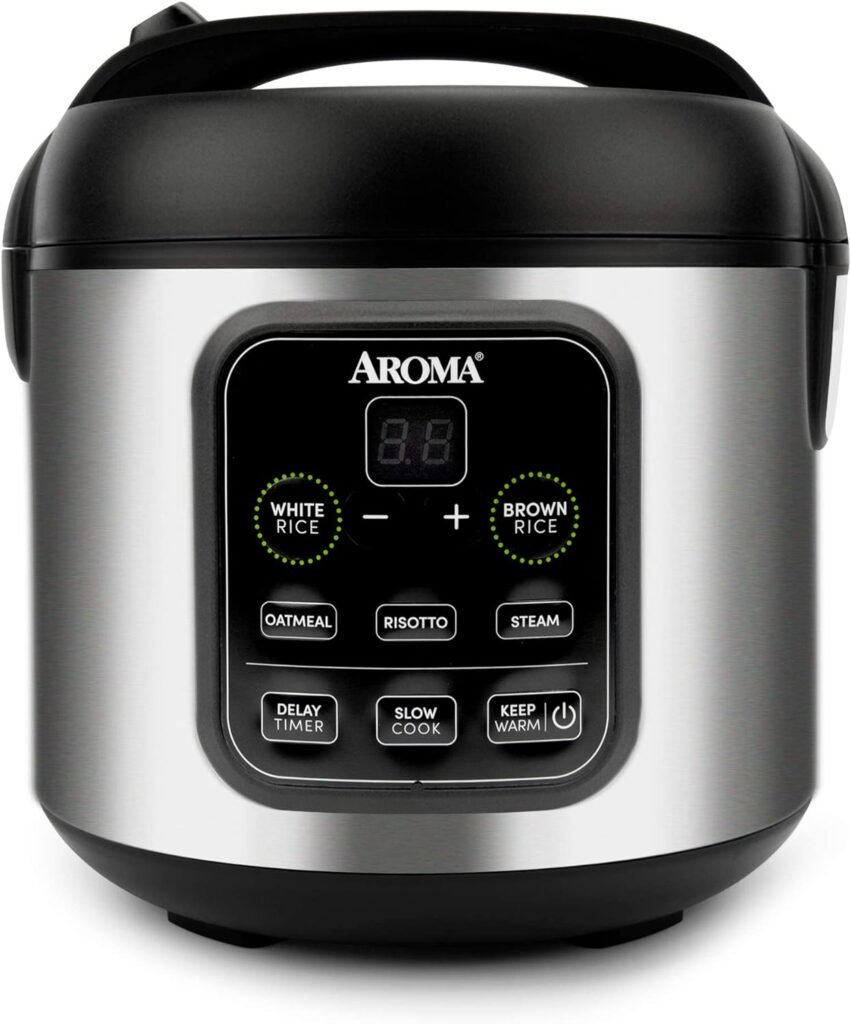 Aroma Housewares ARC-994SB Rice  Grain Cooker Slow Cook, Steam, Oatmeal, Risotto, 8-cup cooked/4-cup uncooked/2Qt, Stainless Steel