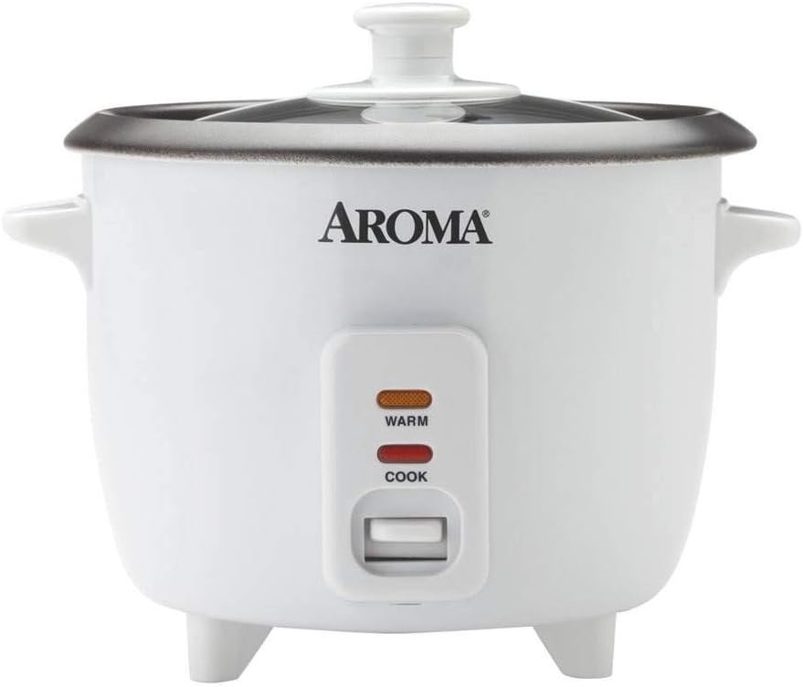 Aroma Housewares Select Stainless Rice Cooker  Warmer with Uncoated Inner Pot, 6-Cup(cooked) / 1.4Qt, ARC-753SG, White