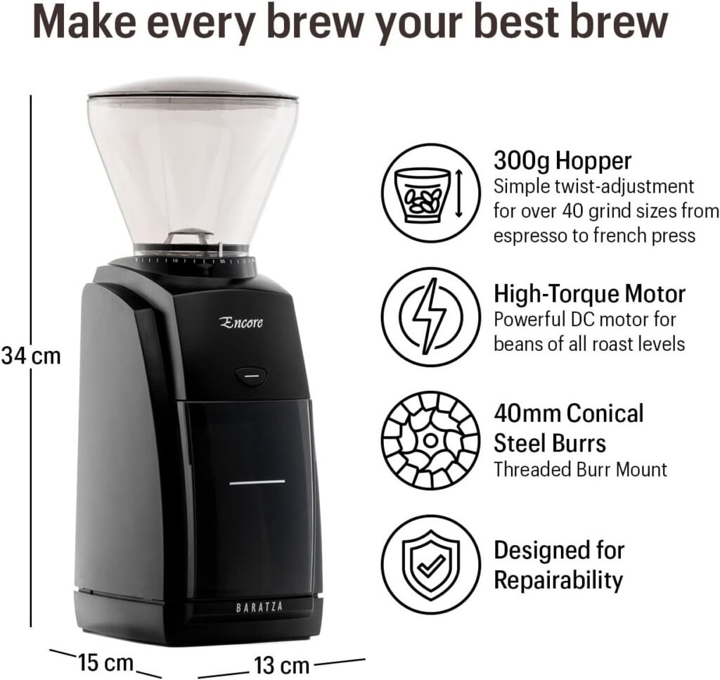 Baratza Encore Conical Burr Coffee Grinder (Black)