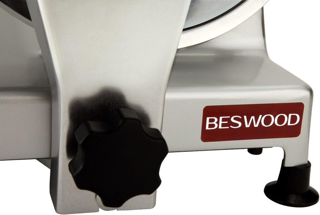 BESWOOD 10 Premium Chromium-plated Steel Blade Electric Deli Meat Cheese Food Slicer Commercial and for Home use 240W BESWOOD250