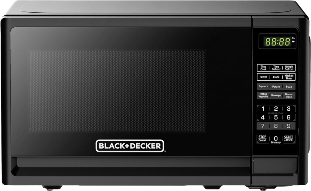 BLACK+DECKER Countertop 0.7 Cu. Ft. 700 Watts Compact Microwave Oven with LED Lighting, Child Lock