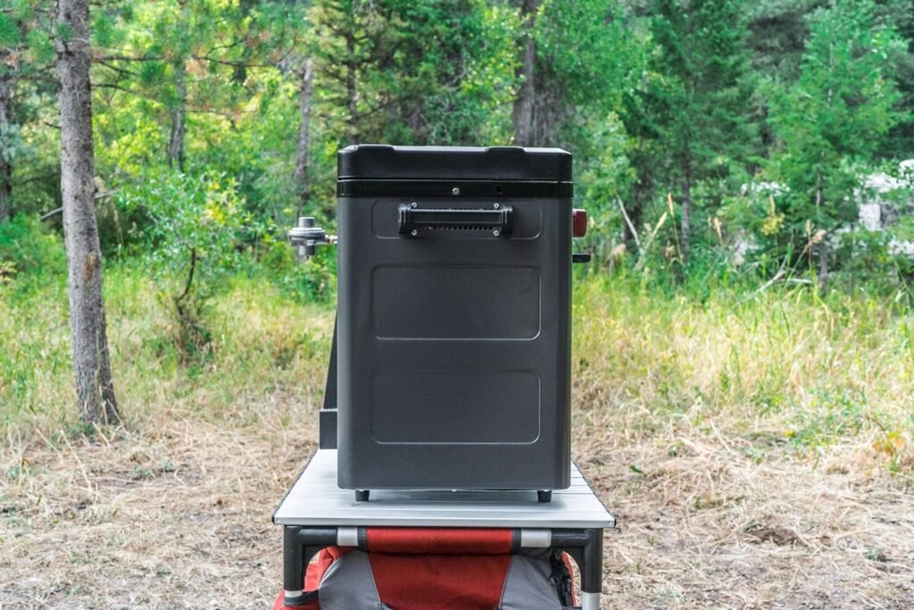 Camp Chef Deluxe Outdoor Camp Oven - Stainless Steel, Insulated Oven Box, Matchless Ignition - Charcoal Gray (COVEND)