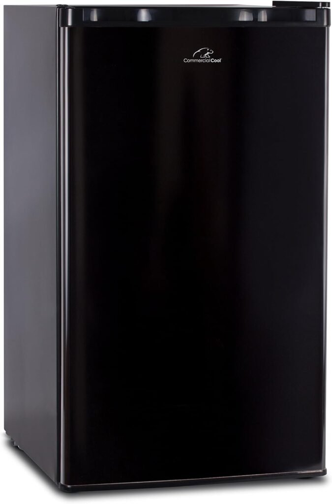 Commercial Cool CCR32B Compact Single Door Refrigerator and Freezer, 3.2 Cu. Ft. Mini Fridge, Black