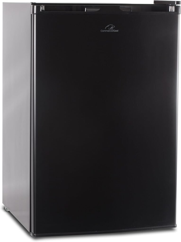 Commercial Cool CCR45B Compact Single Door Refrigerator and Freezer, 4.5 Cu. Ft. Mini Fridge, Black