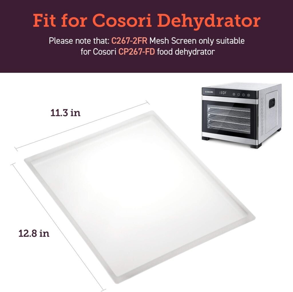 COSORI Food Dehydrator for Jerky, Large Drying Space with 6.48ft², 600W Dehydrated Dryer, 6 Stainless Steel Trays, 48H Timer, 165°F Temperature Control, for Herbs, Meat, Fruit, and Yogurt, Silver