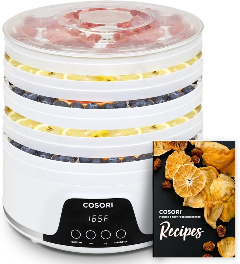 COSORI Food Dehydrator Machine for Jerky, 5 BPA-Free Trays Dryer with 48H Timer and 165°F Temperature Control, for Fruit, Herbs, Meat, Veggies and Dog Treats, Recipe Book, deshidratador de alimentos