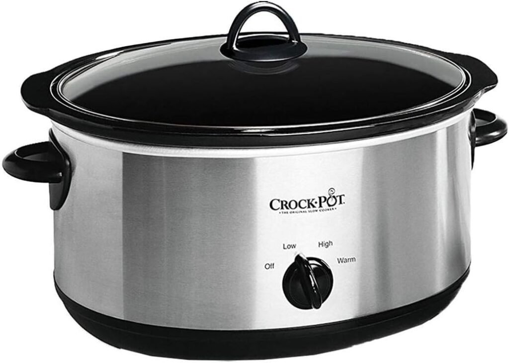 Crock-Pot 7 Quart Oval Manual Slow Cooker, Stainless Steel (SCV700-S-BR)