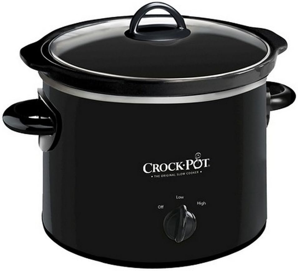 Crock-Pot Small 2 Quart Round Manual Slow Cooker, Black (SCR200-B)