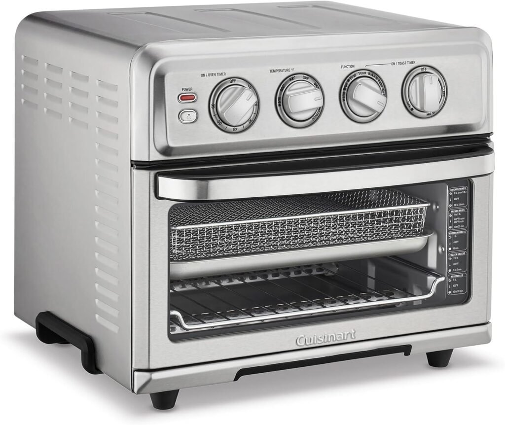 Cuisinart Air Fryer + Convection Toaster Oven, 8-1 Oven with Bake, Grill, Broil  Warm Options, Stainless Steel, TOA-70