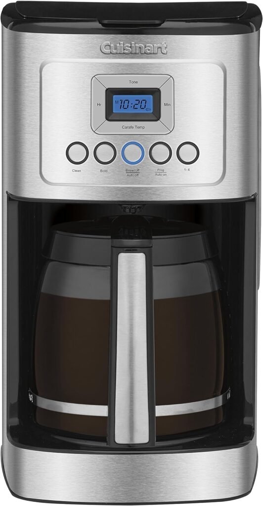 Cuisinart Coffee Maker, 14-Cup Glass Carafe, Fully Automatic for Brew Strength Control  1-4 Cup Setting, Stainless Steel, DCC-3200P1