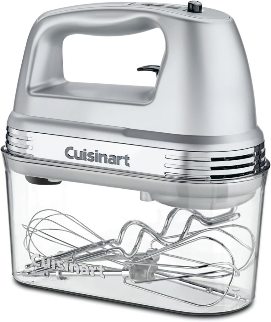 Cuisinart HM-90BCS Power Advantage Plus 9-Speed Handheld Mixer with Storage Case, Brushed Chrome