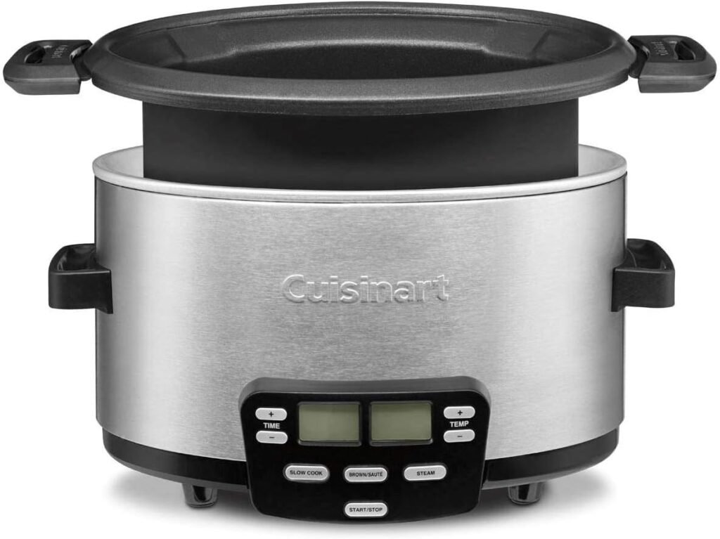 Cuisinart MSC-400 3-In-1 Cook Central 4-Quart Multi-Cooker: Slow Cooker, Brown/Saute, Steamer, Silver