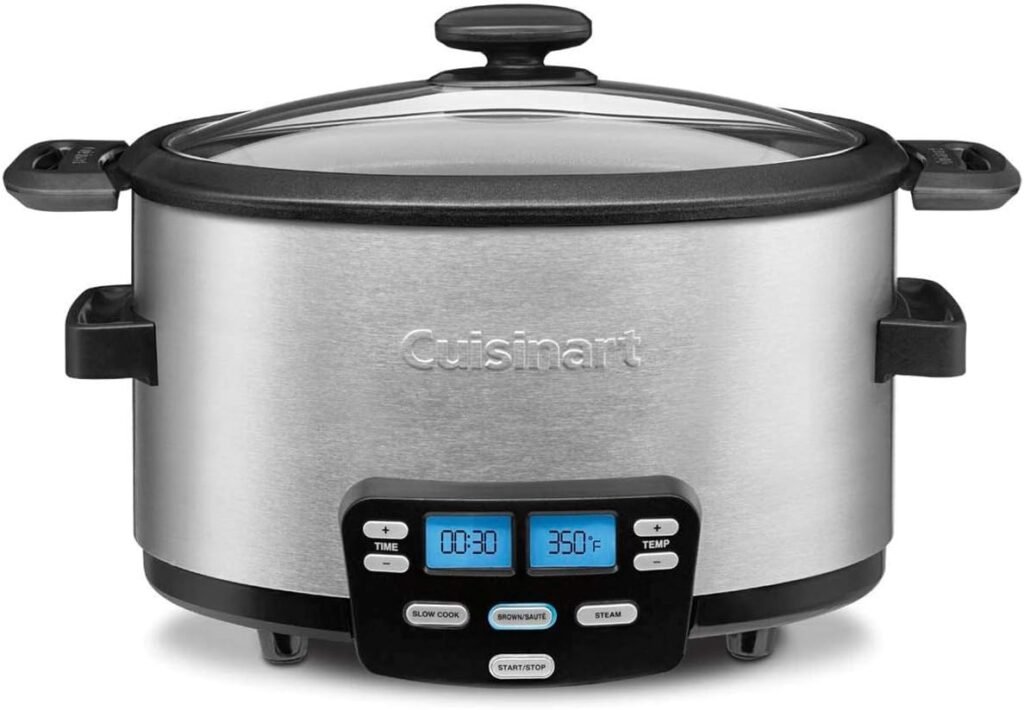 Cuisinart MSC-400 3-In-1 Cook Central 4-Quart Multi-Cooker: Slow Cooker, Brown/Saute, Steamer, Silver