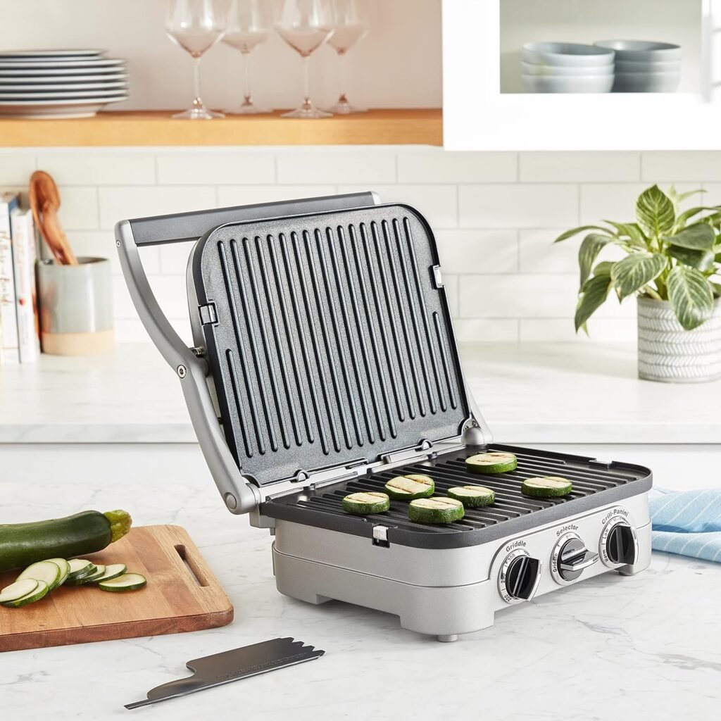 Cuisinart Panini Press, Stainless Steel Griddler, Sandwich Maker  More, 5-IN-1, GR-4NP1