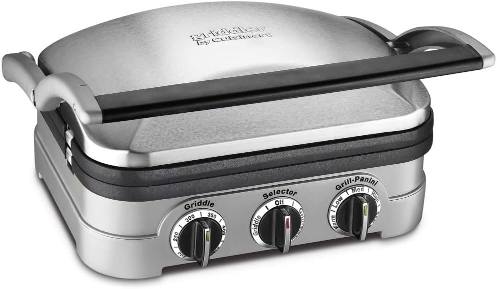 Cuisinart Panini Press, Stainless Steel Griddler, Sandwich Maker  More, 5-IN-1, GR-4NP1