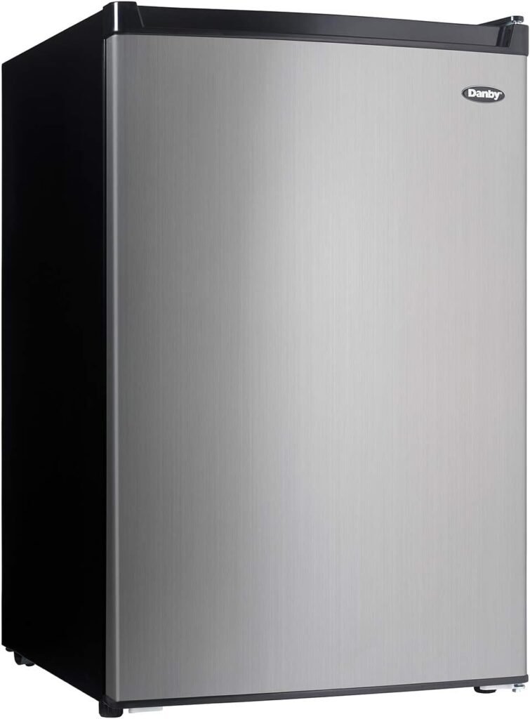 Danby 4.5 cu. ft. Compact Refrigerator with True Freezer (DCR045B1BSLDB-3), Steel