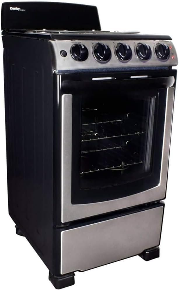 Danby Designer 20-In. Electric Range with Coil Elements and 2.3-Cu. Ft. Oven Capacity in Stainless Steel/Black