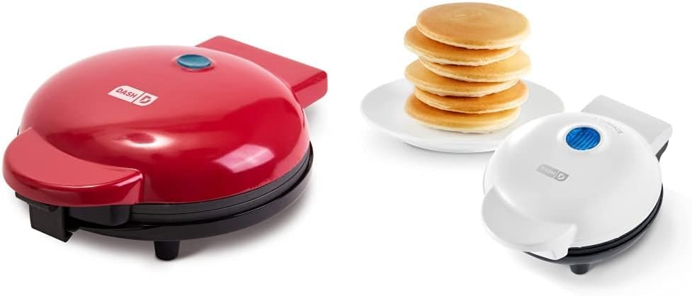 DASH 8” Express Electric Round Griddle for for Pancakes, Cookies, Burgers, Quesadillas, Eggs  other on the go Breakfast, Lunch  Snacks - Red