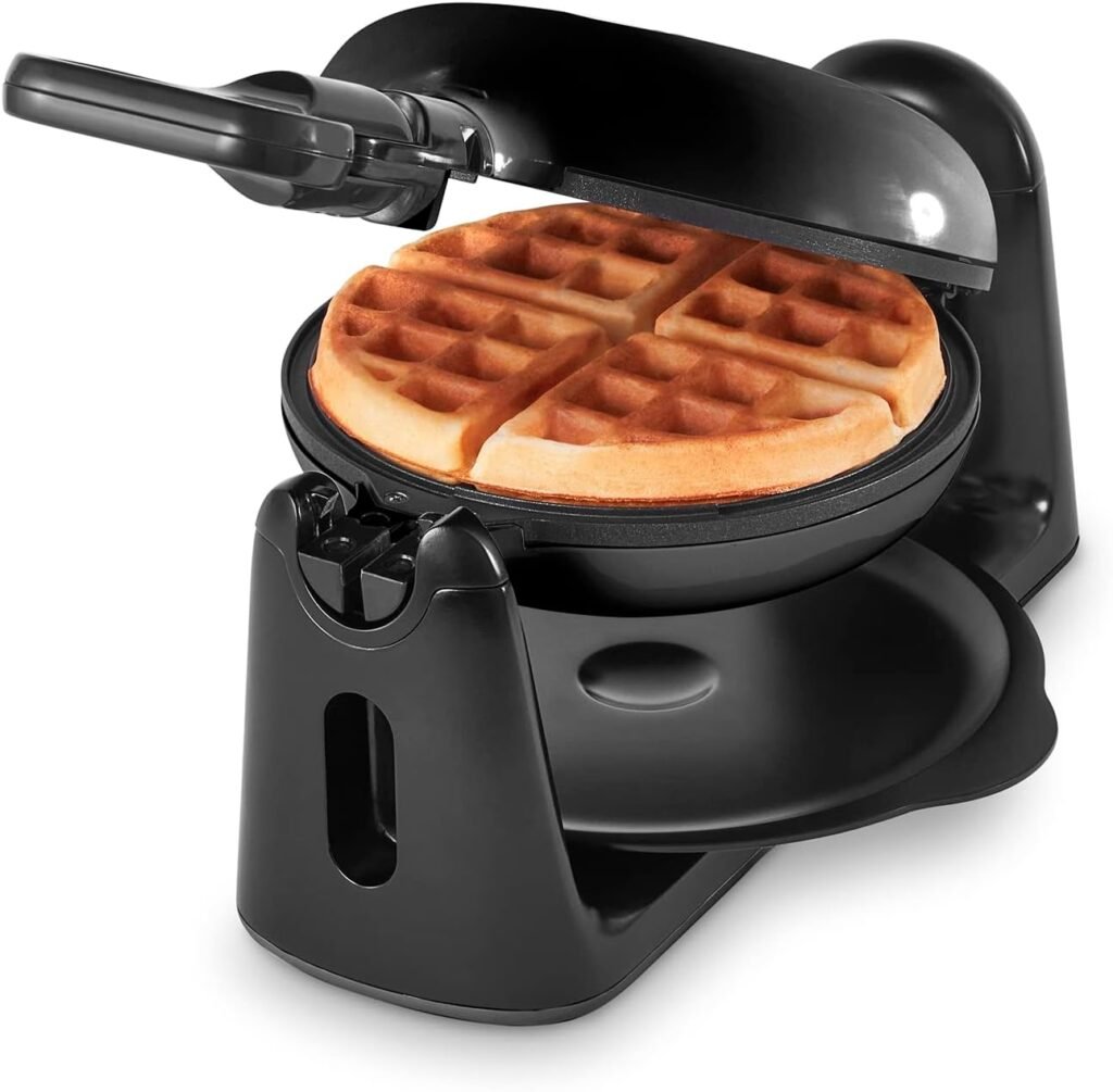 DASH Flip Belgian Waffle Maker With Non-Stick Coating for Individual 1 Thick Waffles – Black