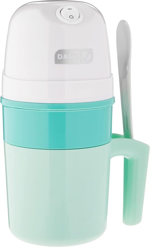 DASH My Pint Electric Ice Cream Maker Machine for Gelato, Sorbet + Frozen Yogurt with Mixing Spoon  Recipe Book (Organic, Sugar Free, Flavored Healthy Snacks + Dessert for Kids  Adults) 0.4qt - Aqua