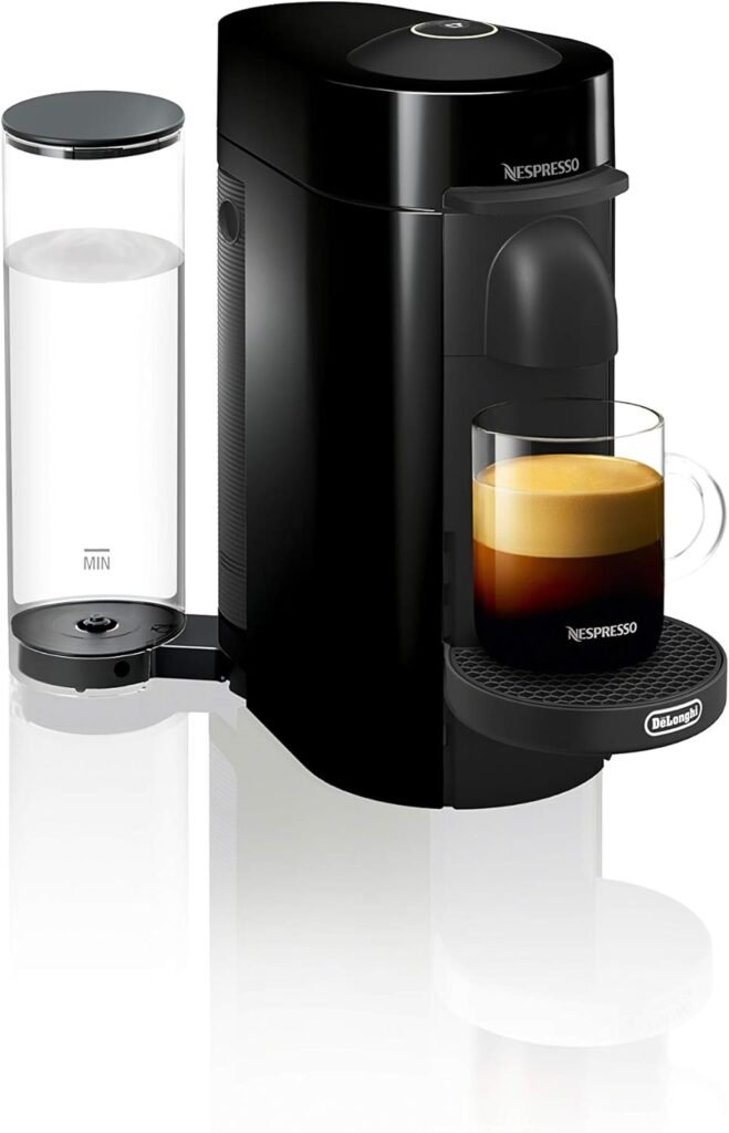 DeLonghi Nespresso VertuoPlus Coffee and Espresso Machine by DeLonghi, 38 ounces, Matte Black