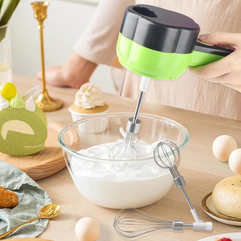 Electric Vegetable Slicer Set Vegetable Cutter 4 in 1 Portable, Rechargeable, Wireless Food Processor  Chopper Machine Mixer Food Slice for Home Kitchen Garlic Pepper Chili Onion Celery Ginger Meat