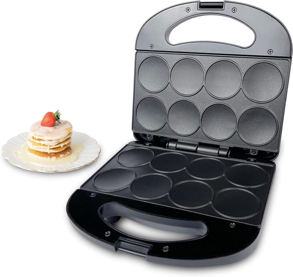 FineMade Mini Waffle Maker Machine, Small Waffle Bites Maker for Kids, Makes 8 x 2” Tiny Waffle Bites, Ideal for Breakfast, Snacks, Desserts and More