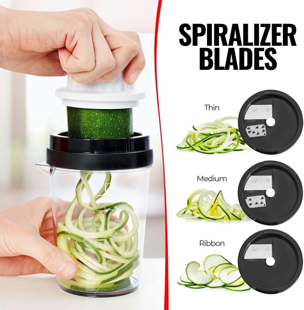 Fullstar Mandoline Slicer Spiralizer Vegetable Slicer - Vegetable Chopper Onion Chopper Food Chopper Vegetable Spiralizer Mandoline Slicer Cutter Chopper and Grater Slicer Zucchini Spaghetti Maker