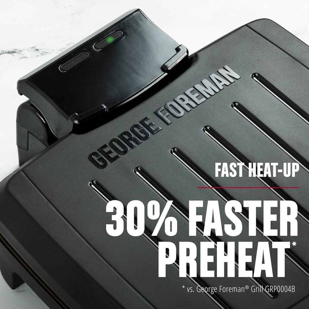 George Foreman® Fully Submersible™ Grill, NEW Dishwasher Safe, Wash the Entire Grill, Easy-to-Clean Nonstick, Black/Grey