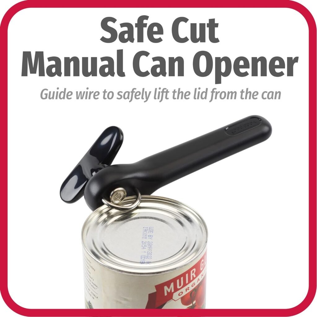 Good Cook Can Opener, Safe Cut Manual Can Opener, no Sharp Can Edges, Black