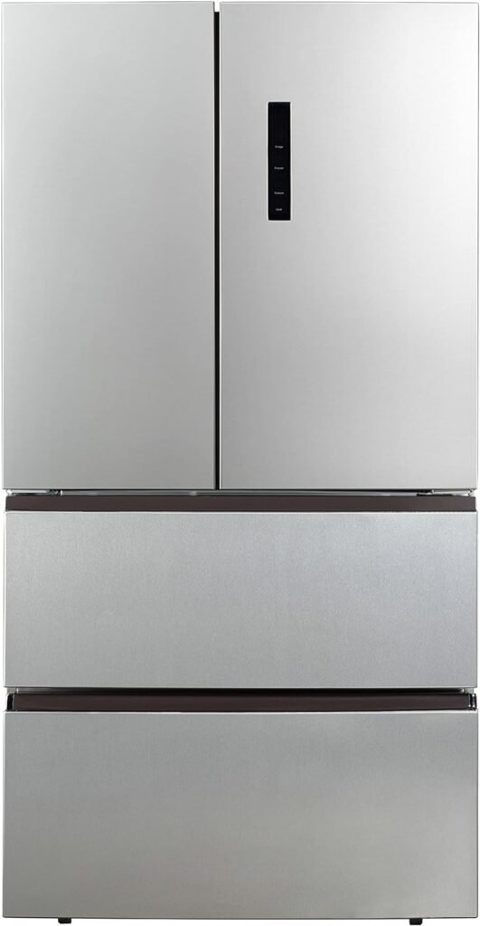 Hamilton Beach HBFR1504 Full Size Counter Depth Refrigerator with Two Freezer Drawers, 17.9 cu ft, Stainless