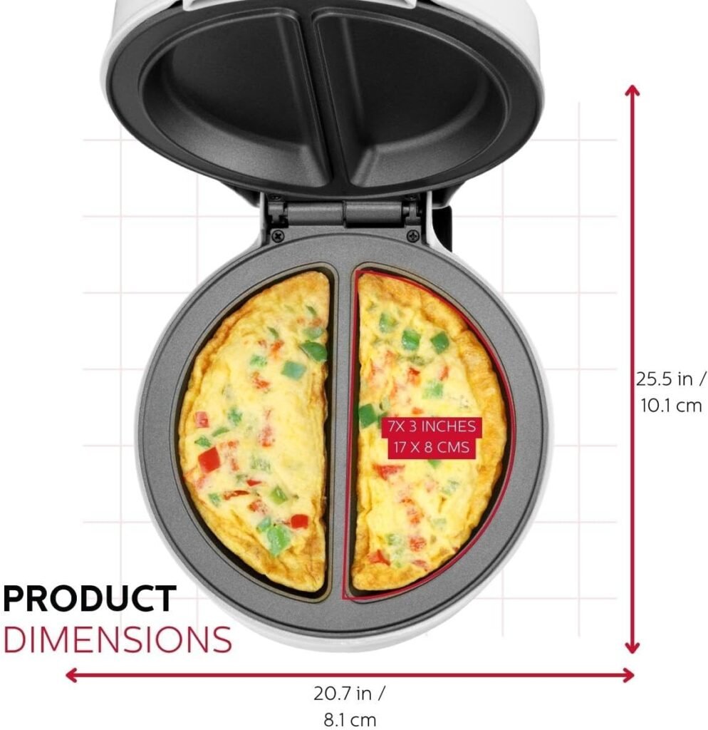 Holstein Housewares - Non-Stick Omelet  Frittata Maker, Stainless Steel - Makes 2 Individual Portions Quick  Easy (2 Section, Black)