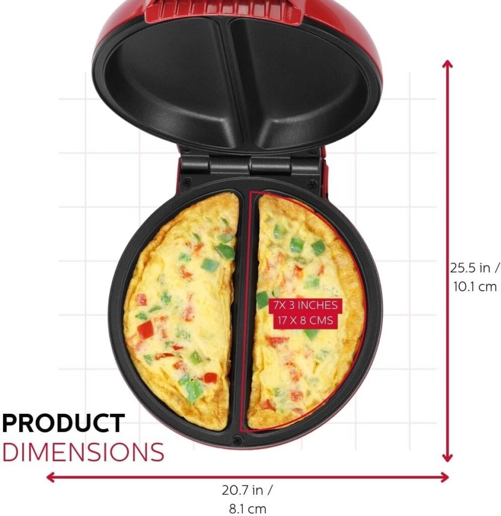 Holstein Housewares - Non-Stick Omelet  Frittata Maker, Stainless Steel - Makes 2 Individual Portions Quick  Easy (2 Section, Black)