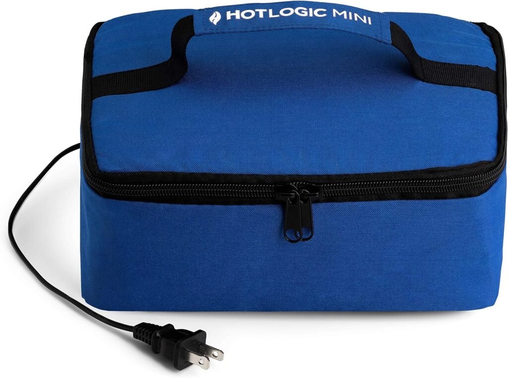 HOTLOGIC Mini Portable Oven - Food Warmer and Heater - Lunch Box for Office, Travel, Potlucks, and Home Kitchen (Blue)