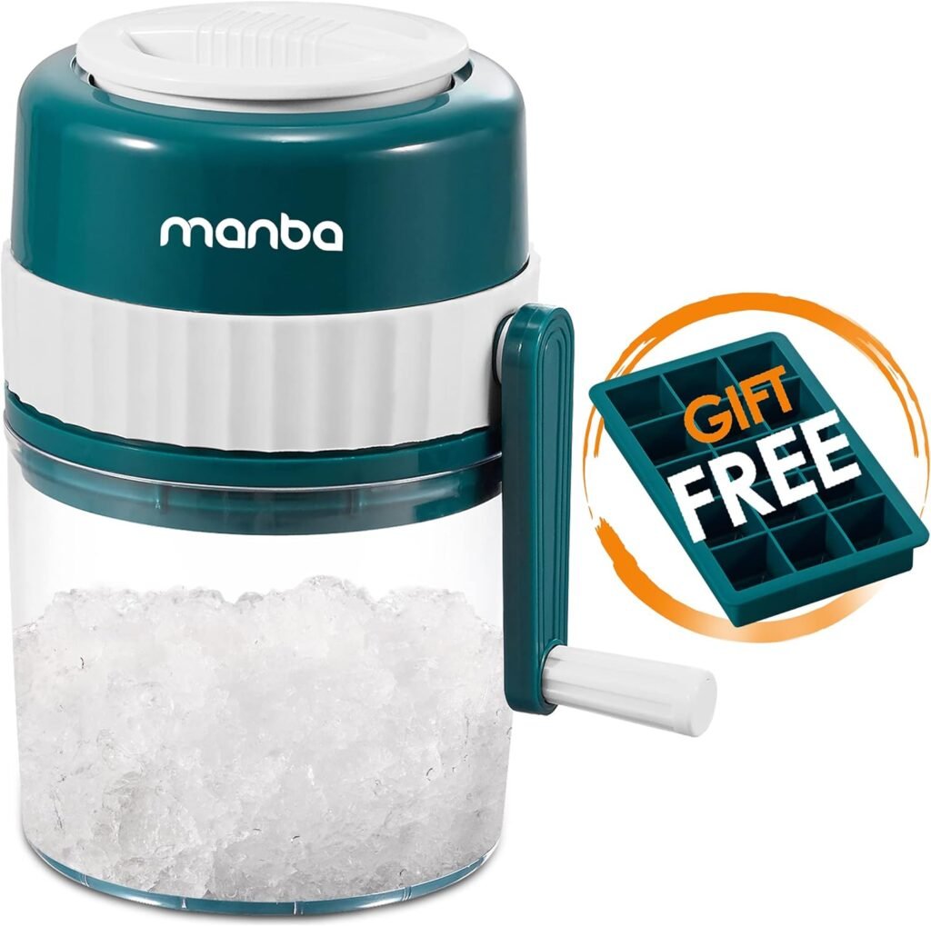 Ice Shaver and Snow Cone Machine - Premium Portable Ice Crusher and Shaved Ice Machine with Free Ice Cube Trays - BPA Free