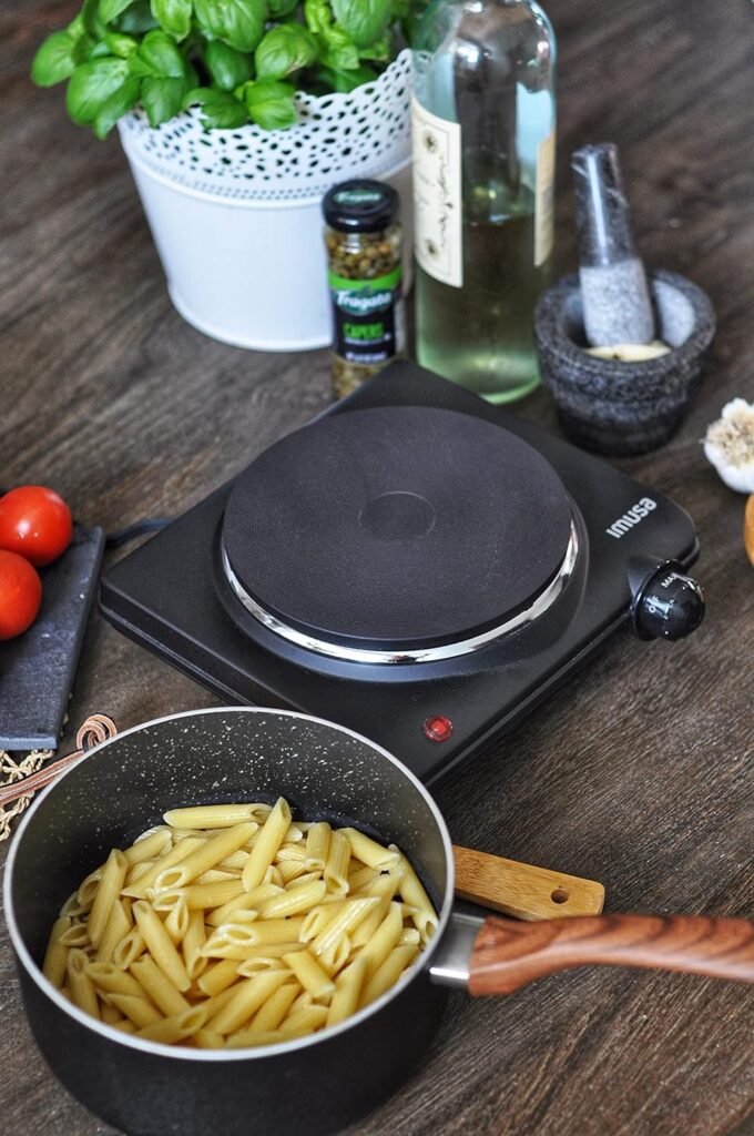 IMUSA Double Electric Hot Plate with Cast Iron Plate for Cooking or Heating, Electric Burner