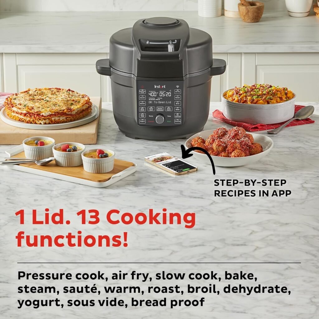 Instant Pot Duo Plus, 6-Quart Whisper Quiet 9-in-1 Electric Pressure Cooker, Slow Rice Steamer, Sauté, Yogurt Maker, Warmer  Sterilizer, Free App with 800+ Recipes, Stainless Steel