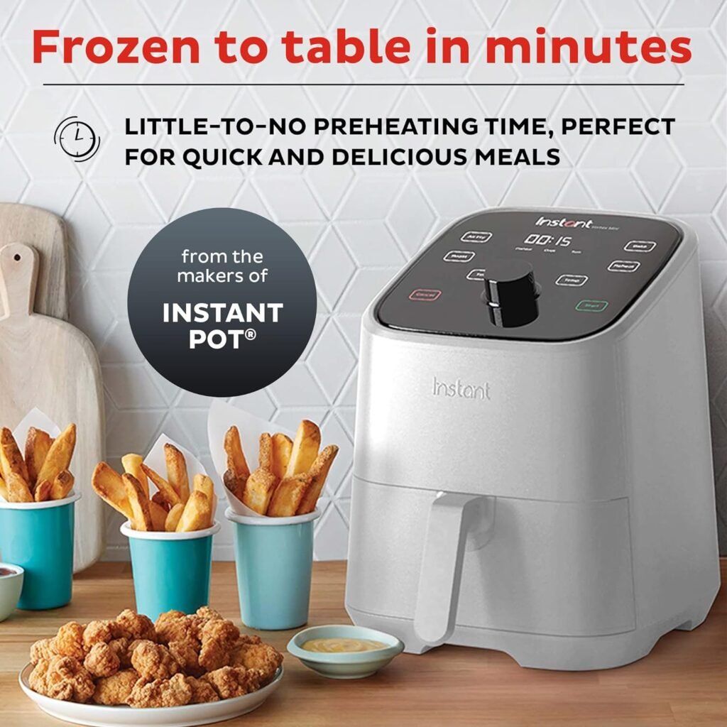 Instant Vortex 2QT Mini Air Fryer, Small Air fryer that Crisps, Reheats, Bakes, Roasts for Quick Easy Meals, Includes over 100 In-App Recipes, is Dishwasher-Safe, from the Makers of Instant Pot, Black