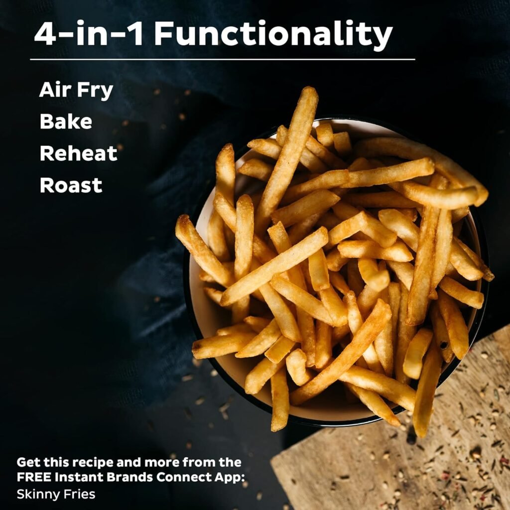 Instant Vortex 2QT Mini Air Fryer, Small Air fryer that Crisps, Reheats, Bakes, Roasts for Quick Easy Meals, Includes over 100 In-App Recipes, is Dishwasher-Safe, from the Makers of Instant Pot, Black