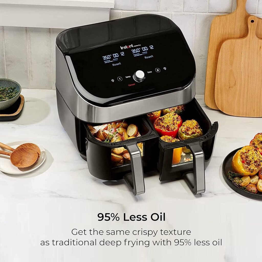 Instant Vortex Plus 6QT Air Fryer with Odor Erase Technology, 6-in-1 Functions that Crisps, Roasts, Broils, Dehydrates, Bakes  Reheats, 100+ In-App Recipes, from the Makers of Instant Pot, Black