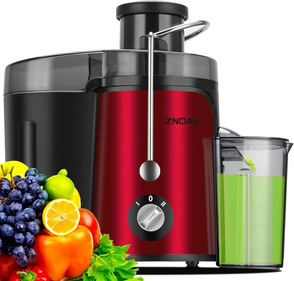 Juicer Machine, 600W Juicer with 3.5” Wide Chute for Whole Fruits and Veg, Juice Extractor with 3 Speeds, BPA Free, Easy to Clean, Compact Centrifugal Juicer Anti-drip