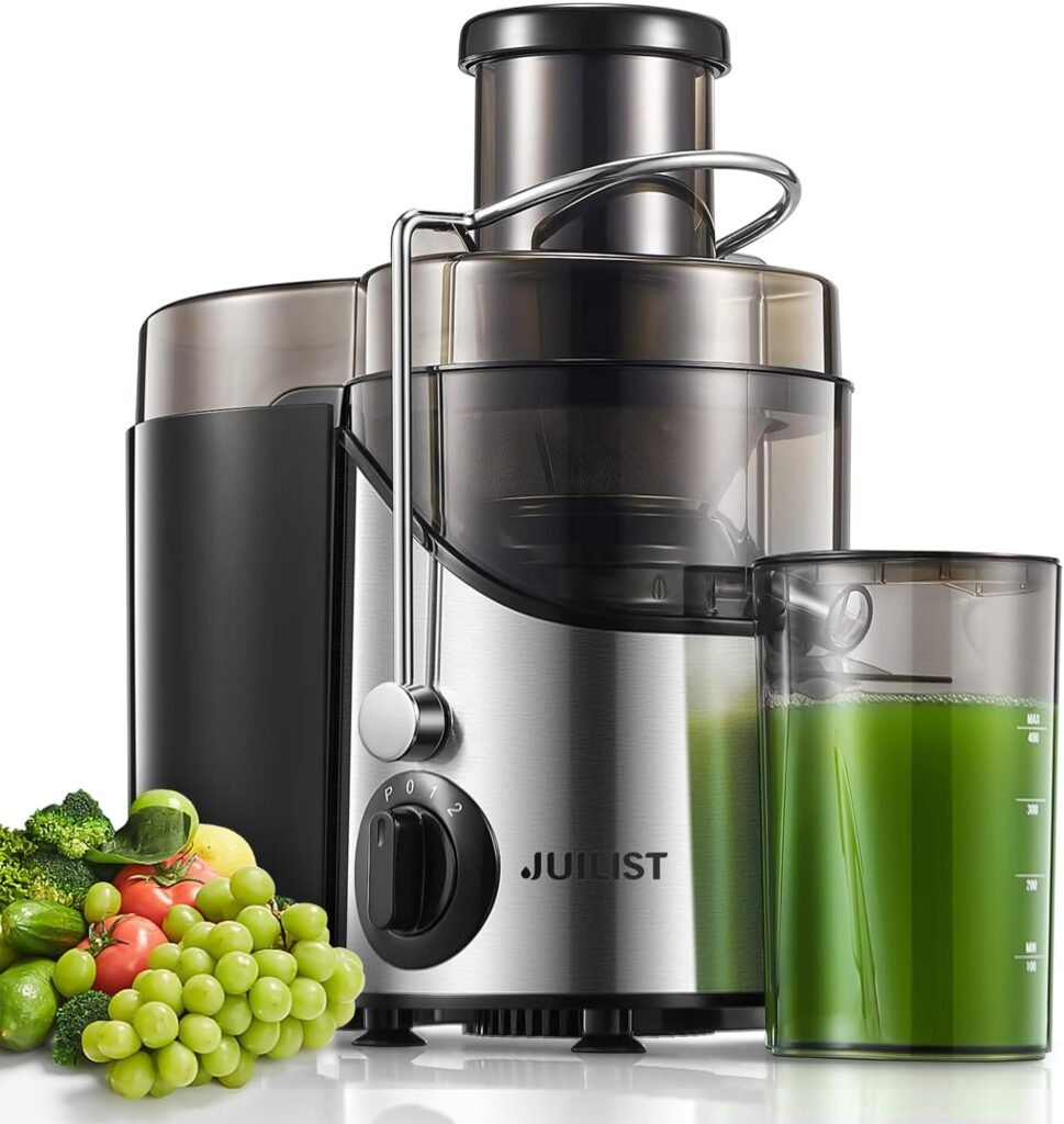 Juicer Machines, Juilist 3 Wide Mouth Juicer Extractor Max Power 800W, for Vegetable and Fruit with 3-Speed Setting, 400W Motor, Easy to Clean