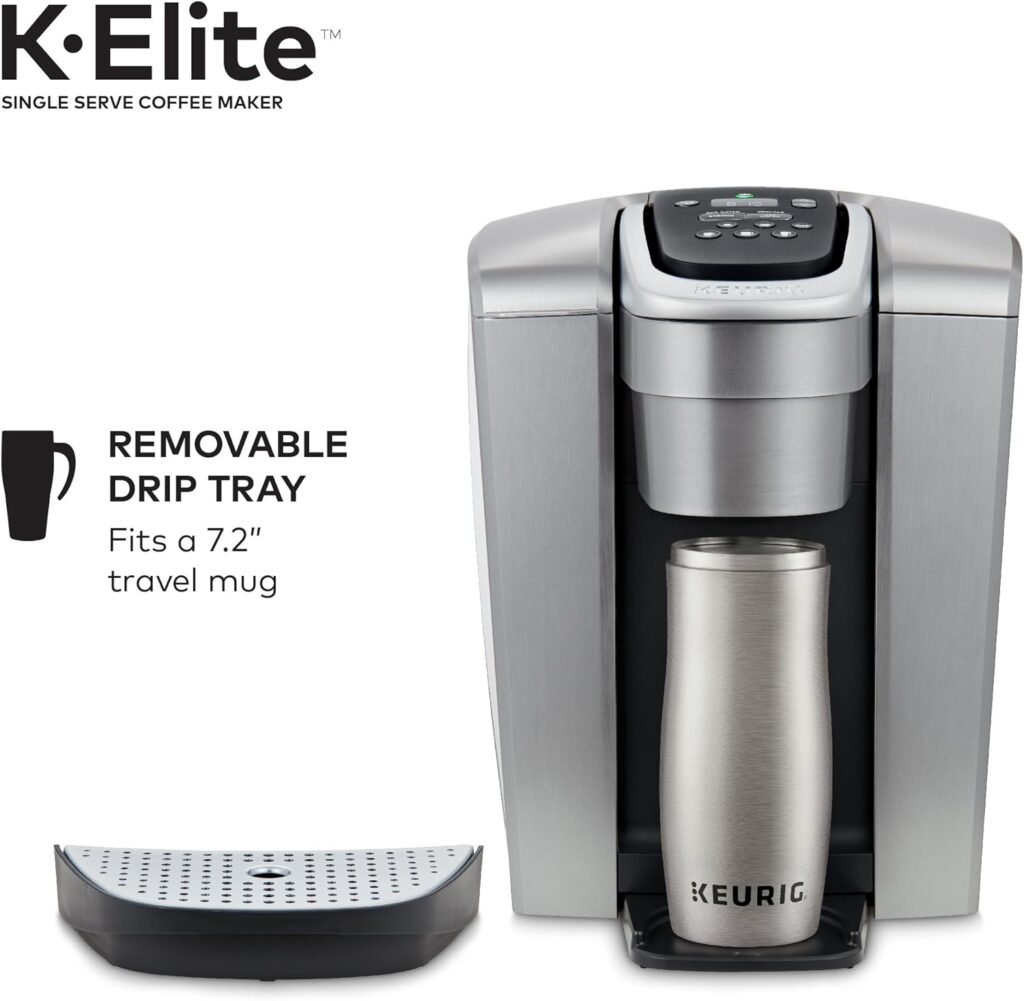 Keurig K-Elite Single-Serve K-Cup Pod Coffee Maker, Brushed Silver