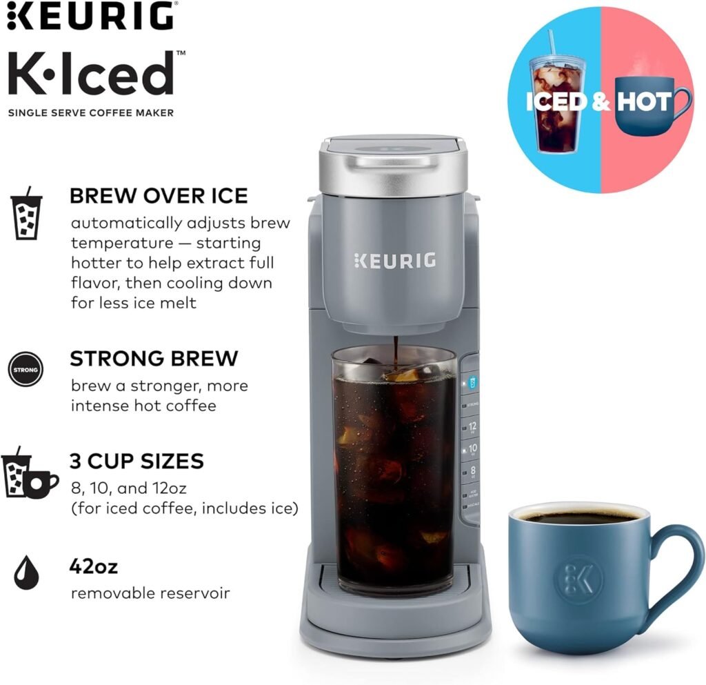 Keurig K-Iced Single Serve Coffee Maker - Brews Hot and Cold - Gray